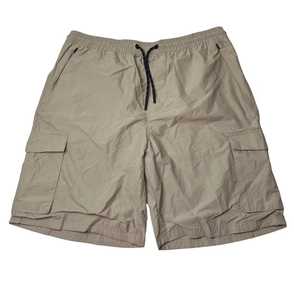 CSG Mens Trailtech Mesh Lined Nylon Blend Cargo Shorts Size XL Tan Gorpcore NEW